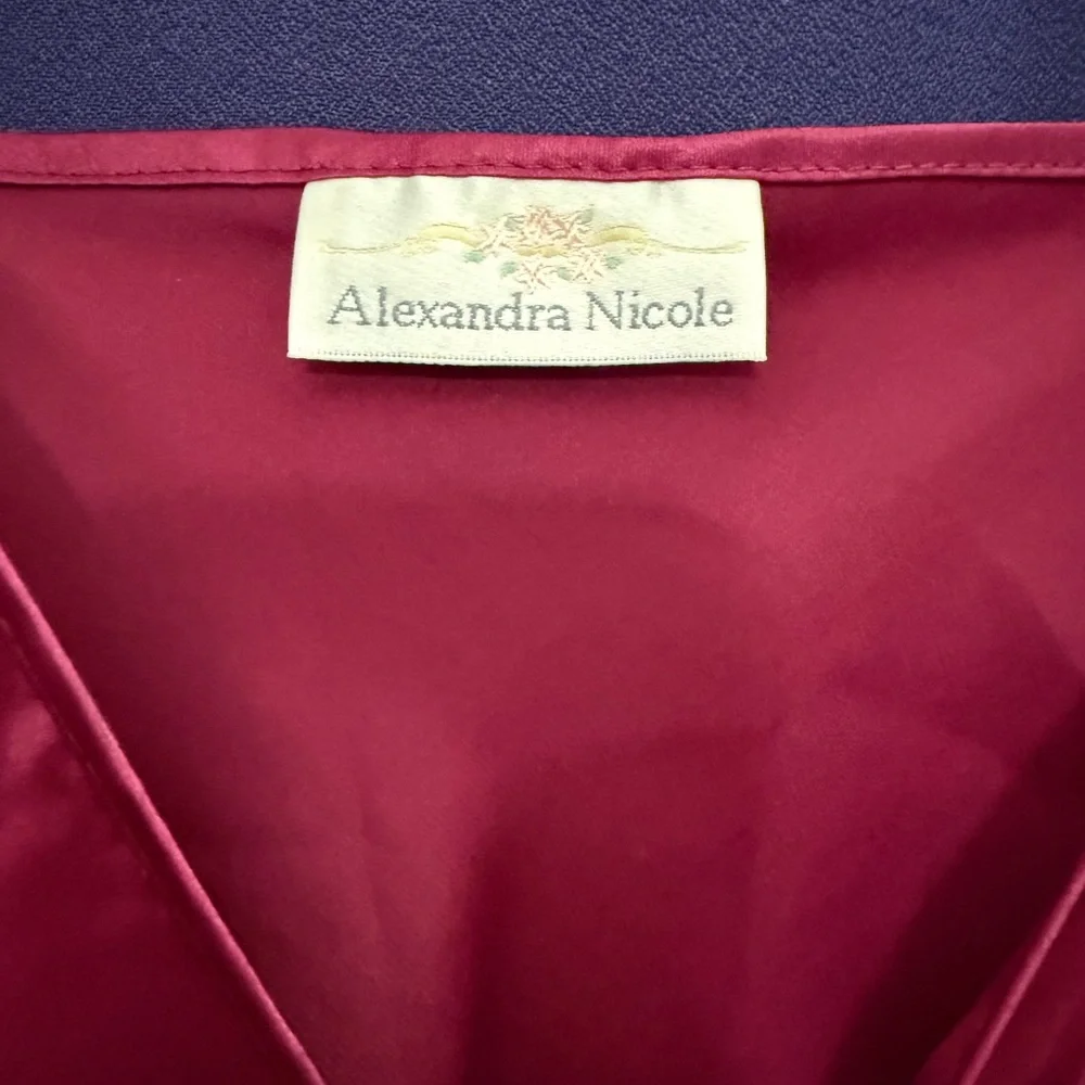 Vtg Wine Burgundy Satin Slip Dress 90s Minimalist Bias Cut Date Night Small Sexy